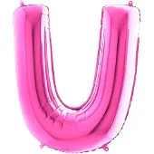 Ballongkungen AB Folieballon 100cm letter U - fuchsia roze