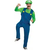 Disguise Nintendo Super Mario Brothers Luigi Classic Kostuum - M - Blauw/Groen
