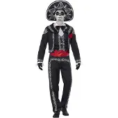 Smiffys Mexicaans Kostuum Man Day Of The Dead - Maat S