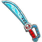 Widmann - Piraat & Viking Kostuum - Kleine Gevaarlijke Zee Piraat Zwaard - Blauw, Rood - Carnavalskleding - Verkleedkleding