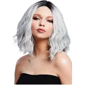 Partyking - Cara Two Toned Blend Ice Silver Pruik - Zilverkleurig
