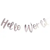 Amscan Geboorte Letterslinger 'Hello World' Rosé goud (2m)