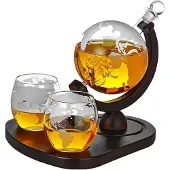 Mikamax Globe Whiskey Decanter Deluxe - 0,9L - Glazen & Cooling Stones