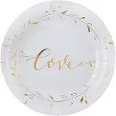 SANTEX - 10 witte gemetalliseerde "Just Married" kartonnen borden 23 cm
