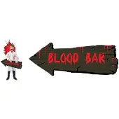 Espa Wanddecoratie Wegwijzer Halloween Blood bar 19cm x 50cm - PVC - Horror griezel thema feest