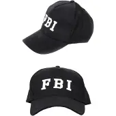Partyxplosion FBI baseball pet (zwart en wit)