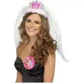 Catsson Int Group LTD Bride to be tiara (Zilver, wit en roze)