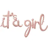Amscan Folie Ballonnen 'It's A Girl' Rosé Goud