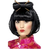 Smiffys Pruik Oriental Lady Zwart