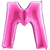Ballongkungen AB Folieballon 100cm letter M - fuchsia roze