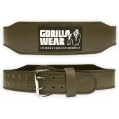 Gorilla wear Halterriem - 4 Inch Padded Leren Lifting Belt - Legergroen - L/XL
