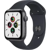 Apple Watch SE 44mm Space Gray Aluminium Middernacht Sportband