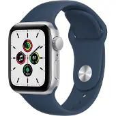 Apple Watch SE 40mm Zilver Aluminium Blauwe Sportband