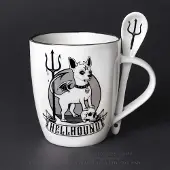 Alchemy - Hellhound Mok/beker met lepel set - Wit/Zwart