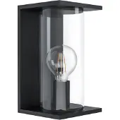 Eglo 98713 Cascinetta Wandlamp Staal Verzinkt Zwart/Glas Helder - 1 x E27