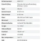 Nedco ALU Flexibele Afvoerslang Ø127mm 1,5M
