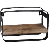 Ptmd collection | Wandplank Tevis hout naturel 31x15x20 cm wandplanken en -haken | NADUVI