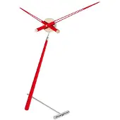 Nomon Puntero Tafelklok Chromed Steel and Red Lacquered Walnut Wood | Puntero L