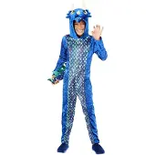 Smiffys - Dinosaur Onesie Kinder Kostuum - Kids tm 12 jaar - Blauw