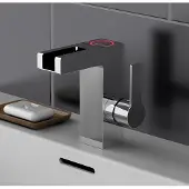 Schutte ORINOCO LED-ééngreepsmengkraan wastafel met watervaluitloop, chroom