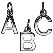 MOOYE ® - Collectie Zilveren Blokletter R massief ketting hanger - gepolijst