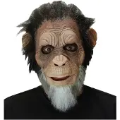 Partychimp hoofdmasker aap Julius latex bruin one-size