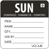 Vogue Oplosbare voedseletiketten daglabels zondag/zwart Vogue, 250 stuks