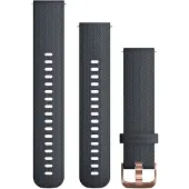 Garmin Siliconen Bandje Blauw/Roségoud 20mm