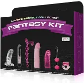 Baile Penis Sleeve and Dildo Kit Lovers Secret Collection Fantasy Kit pink -vibrator-dildo-cock ring--kegel bal-flexible sleves- orgasm beads