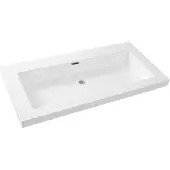 Bally Vision Cubic Wastafel Kunstmarmer 100x46cm Zonder Kraangat Wit