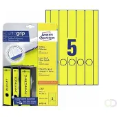 Avery Ordnerrugetiketten 38 x 297 mm, geel, Inkjetprinter, Laserprinter, Kopieerapparaat, permanent klevend L4751-20