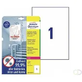 Avery Bedrukbare antimicrobiële etiketten, afneembaar, wit 210 x 297 mm, wit, Laserprinter, Kleurenlaser printer, afneembaar L80