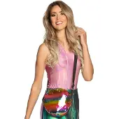 Partyking Schoudertasje Holo Dames 22 Cm Polyester | (regenboog kleuren)