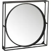 Dulaire Wandspiegel Groot Rond Modern Grijs 65x65 cm