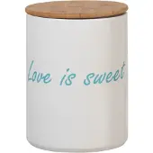 Dulaire Voorraadpot Wit Met Houten Deksel 2.7 L