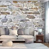 Karo-art 245cm X 175cm - Zelfklevend fotobehang - Oude stenen muur, aanrader, 8 maten, premium print