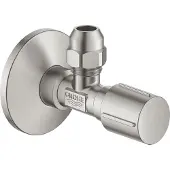 GROHE Hoekstopkraan - knel - 1/2x3/8 inch - met metalen greep - Supersteel (RVS)
