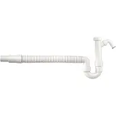 Schutte Buissifon Universeel - 6/4" x Ø 40-50 mm - Kunststof - Flexibele Afvoer - Wit