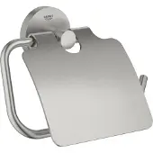 GROHE Essentials Closetrolhouder met klep Supersteel