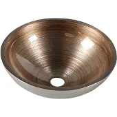 Sapho Murano glazen waskom 40cm koper / zilver