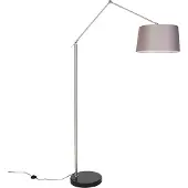 QAZQA Moderne vloerlamp staal linnen kap donkergrijs 45 cm - Editor
