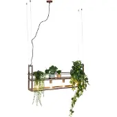 QAZQA Industriële hanglamp roestbruin met rek 4-lichts - Cage Rack