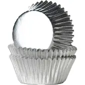 Cake Supplies MINI Cupcake Vormpjes Folie Zilver pk/36