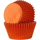 Cake Supplies Cupcake Vormpjes - Folie Oranje - pk/24 - Baking Cups voor Muffins en Cupcakes