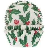 Partyking Cupcake vormpjes - Kerst Hulst - 50 stuks