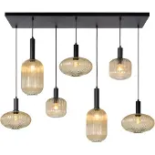Lucide Hanglamp Maloto 7-lichts met amber glas