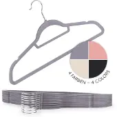 Blumtal - Kledinghangers - Velvet - Fluweel - Grijs - Set van 50
