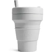 Stojo Biggie Cup 470ml uitgebreide verpakking opvouwbare koffiebeker (Kleur: lichtroze)