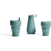 Stojo Biggie Cup 470ml uitgebreide verpakking opvouwbare koffiebeker (Kleur: groen)