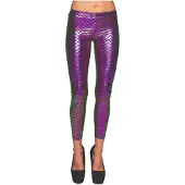 Boland legging Zeemeermin dames polyester paars/groen